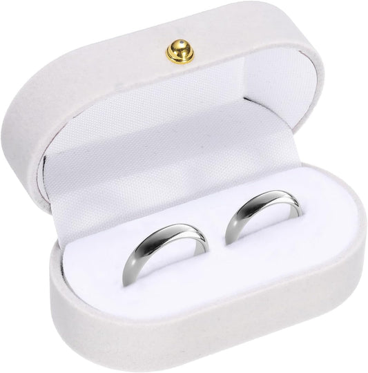 Velvet Ring Box, Small Travel Jewelry Case Mini Ring Holder Jewelry Organizer Storage Case for Women Girls V1258-DP02-B-4097