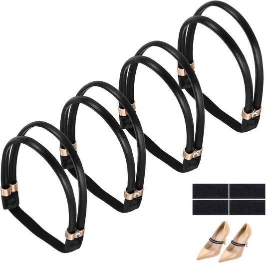 4 Pairs High Heels Shoe Straps, Rhinestone Elastic Shoe Straps Heels Detachable Ankle Straps Replacement V1258-DP02-B-4098