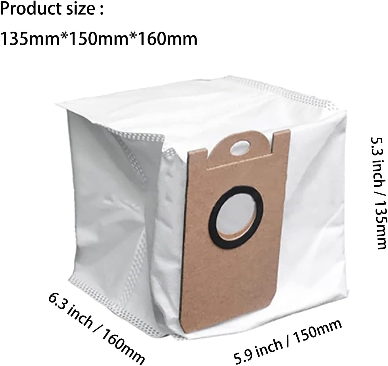6 Pack Dust Bags for iHome AutoVac Nova Self Empty Robot Vacuum Replacement Accessory Parts V1258-DP02-B-41