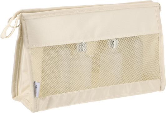 Mesh Makeup Bag, Large Capacity Travel Zipper Cosmetic Bags, Beach Mesh Toiletry Pouches Purse Storage V1258-DP02-B-4100
