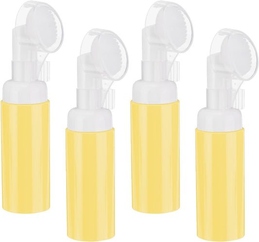 4Pcs Empty Foaming Soap Dispenser, 2oz / 60ml Facial Cleanser Foam Bottle with Brush for Hand Soap, Shampoo, V1258-DP02-B-4103