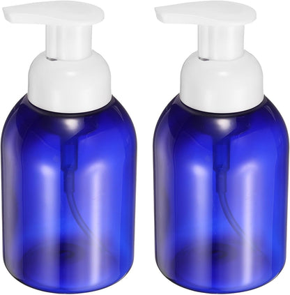 2PCS Round Empty Foam Pump Bottle, 350ml Travel Foam Soap Dispenser Empty Refillable Plastic Pump Bottle for V1258-DP02-B-4105