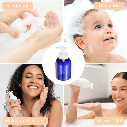 2PCS Round Empty Foam Pump Bottle, 350ml Travel Foam Soap Dispenser Empty Refillable Plastic Pump Bottle for V1258-DP02-B-4105