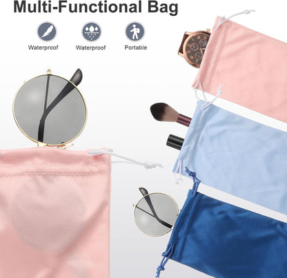 Microfiber Eyeglass Cases Glasses, Sunglasses Storage Bag with Drawstring, Soft Glasses Pouch Travel for V1258-DP02-B-4107
