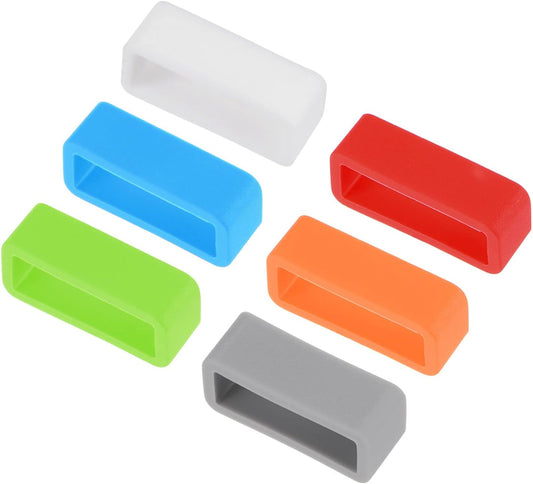 Watch Band Strap Loops, 18mm Width Rubber Fastener Rings Silicone Watch Holder Retainers for Watch Band Mix V1258-DP02-B-4110