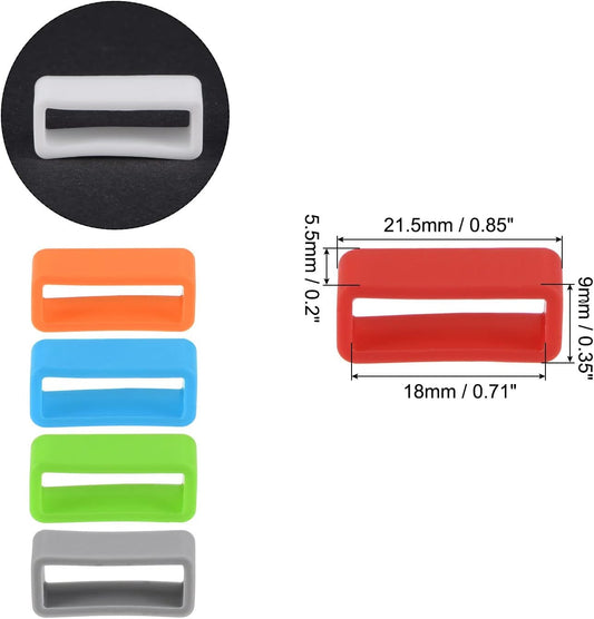 Watch Band Strap Loops, 18mm Width Rubber Fastener Rings Silicone Watch Holder Retainers for Watch Band Mix V1258-DP02-B-4110
