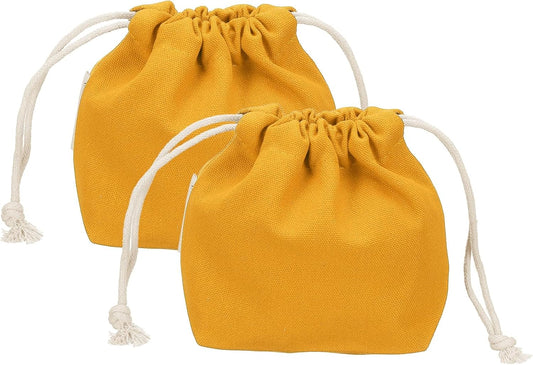 2 Pcs Drawstring Makeup Bag, 4.7" Canvas Cosmetic Bag Women's Make Up Bags Toiletry Organizer Pouch for V1258-DP02-B-4114