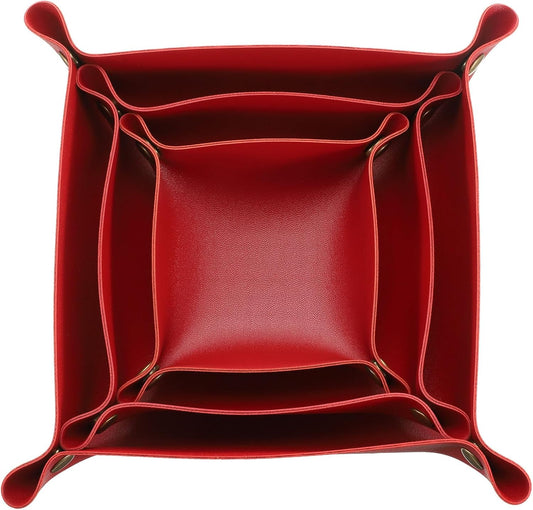 3 Pack PU Leather Tray, Jewelry Tray for Women and Men, Glossy Leather Desk Organizer Portable Catchall Tray V1258-DP02-B-4115