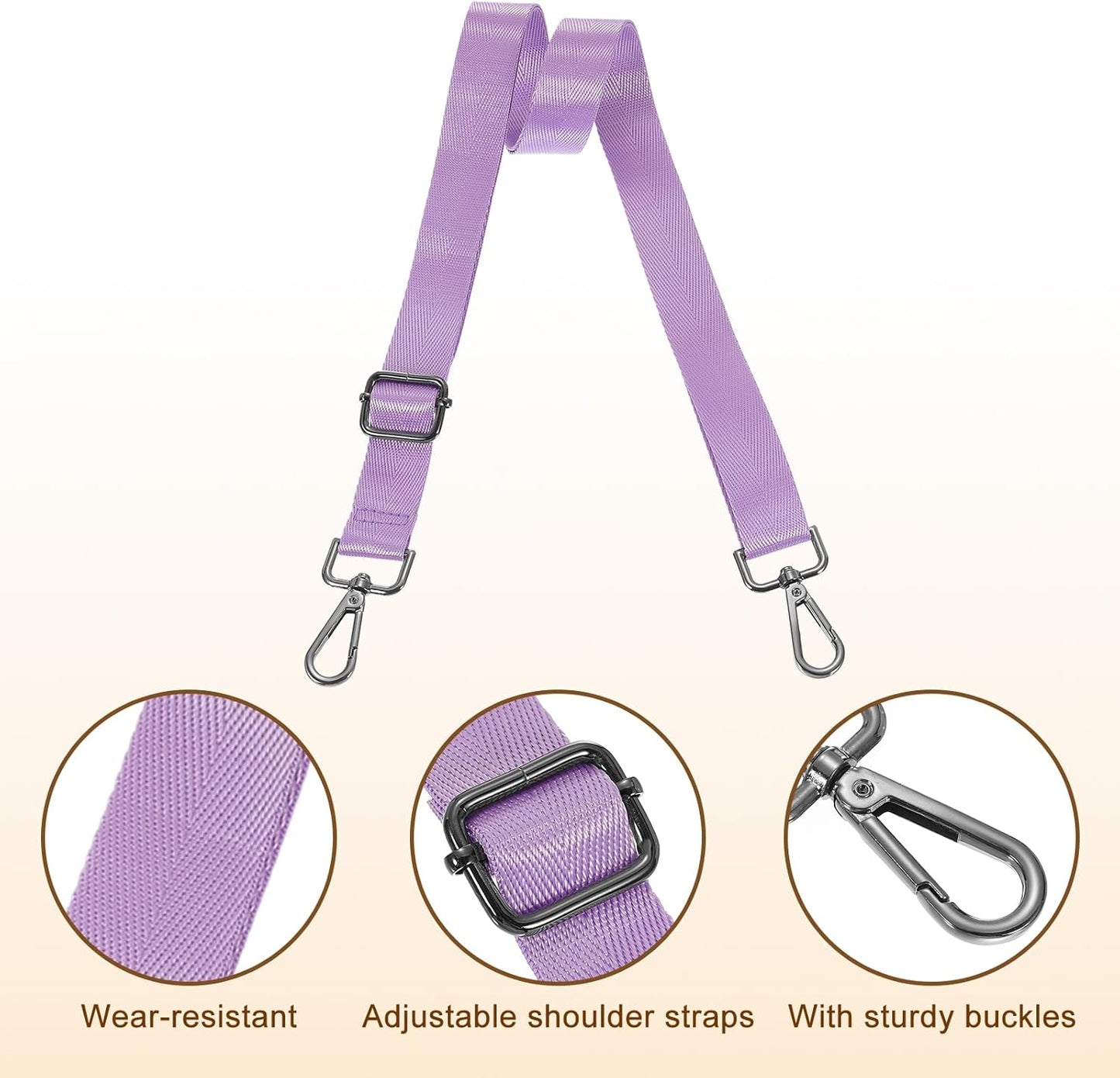 Wide Shoulder Strap, 2.5cm Adjustable Purse Strap Replacement Crossbody Strap for Shoulder Bag Handbag, Light V1258-DP02-B-4117