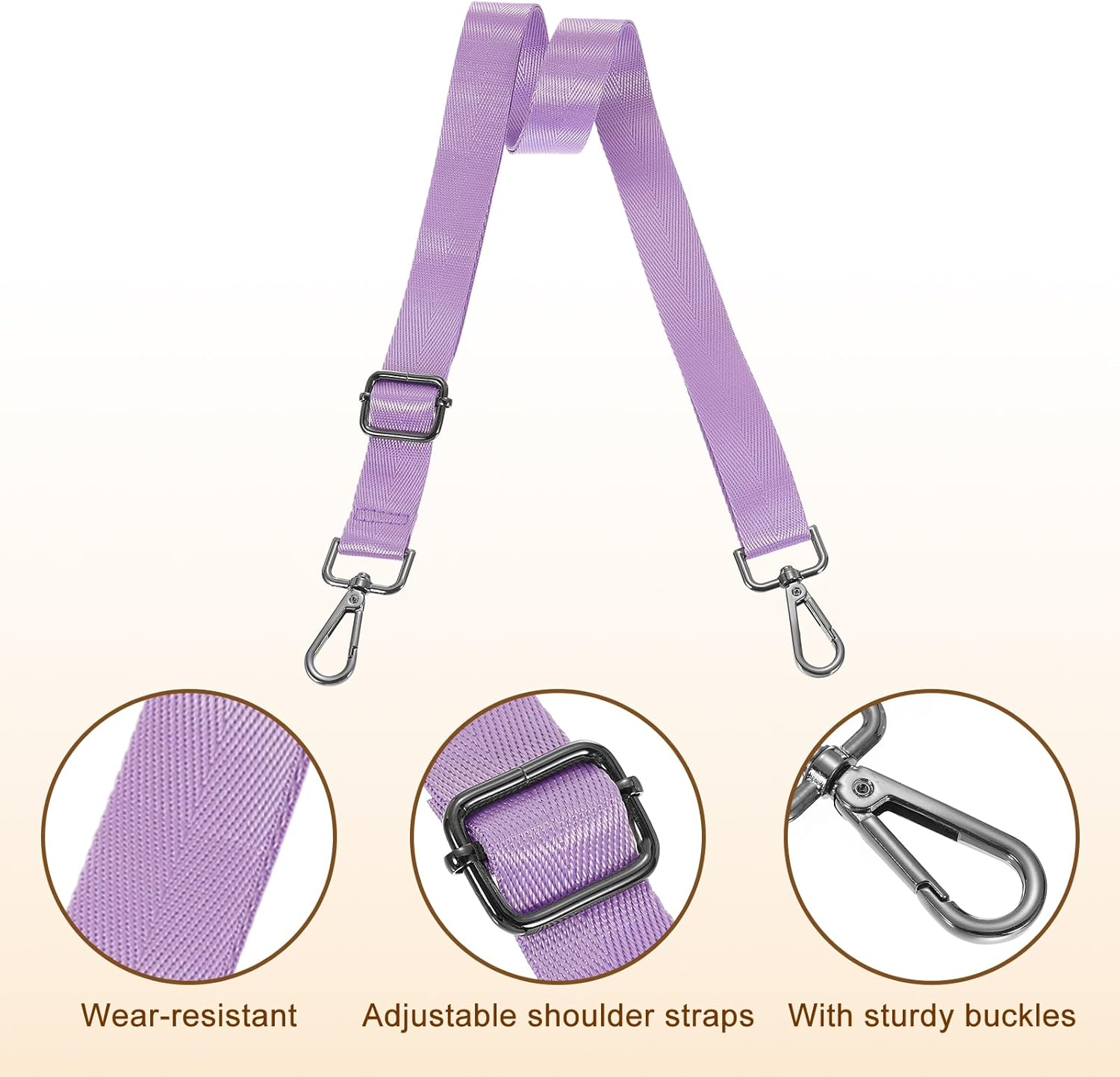 Wide Shoulder Strap, 2.5cm Adjustable Purse Strap Replacement Crossbody Strap for Shoulder Bag Handbag, Light V1258-DP02-B-4117