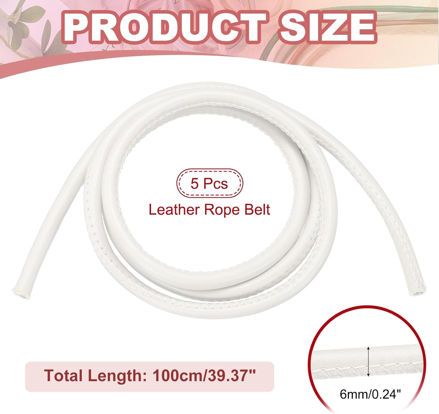 PU Leather Cord String Rope for DIY Women Tie Waist Strap Waist Belt Dress Bag Strap Replacement V1258-DP02-B-4118