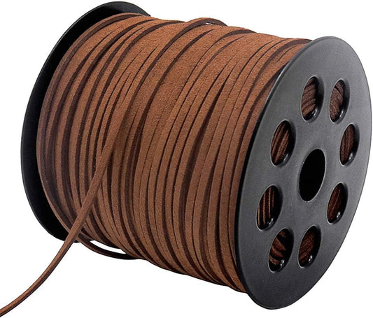 Leather String, 100 Yards 2.6mm Flat Suede Cord, Faux Leather Cord for Jewelry Making, Necklaces, Bracelets, V1258-DP02-B-412
