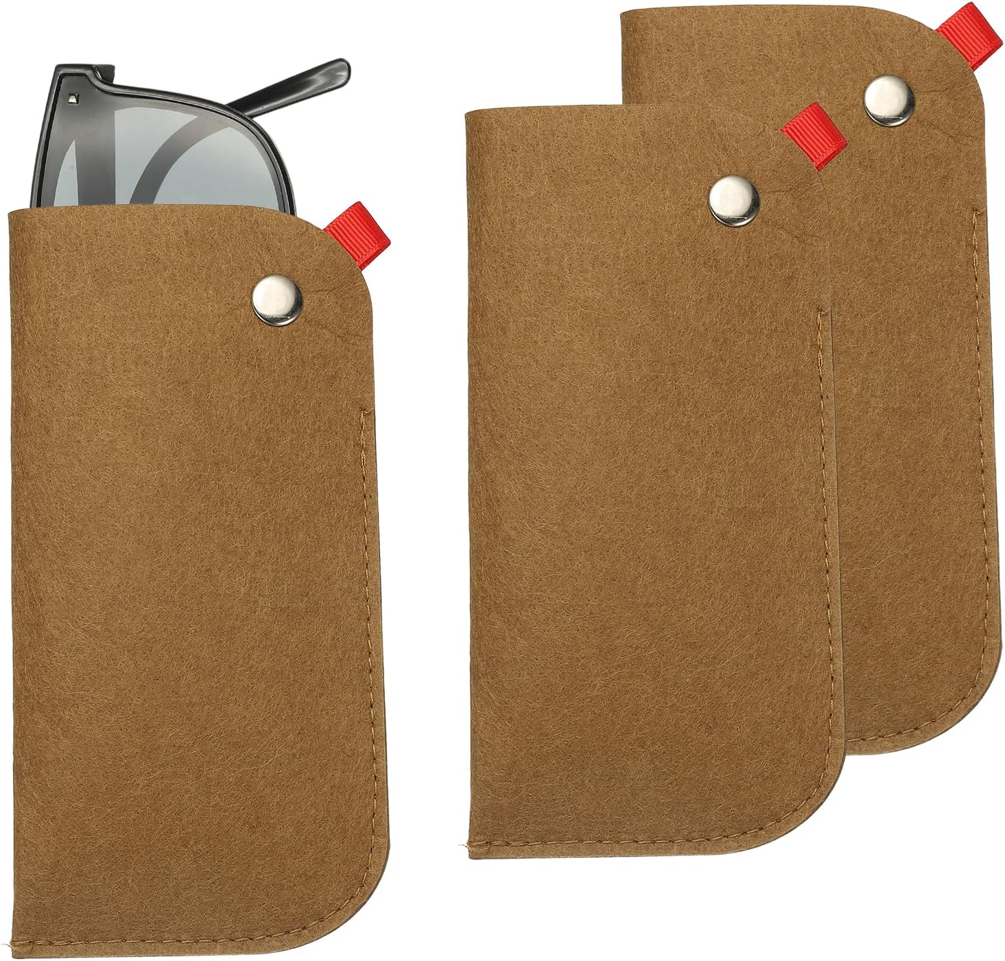 Portable Felt Glasses Case, Soft Slip-in Pouch Case, Ear Hanging Eyeglasses Bag Sunglasses Storage Pouch V1258-DP02-B-4122