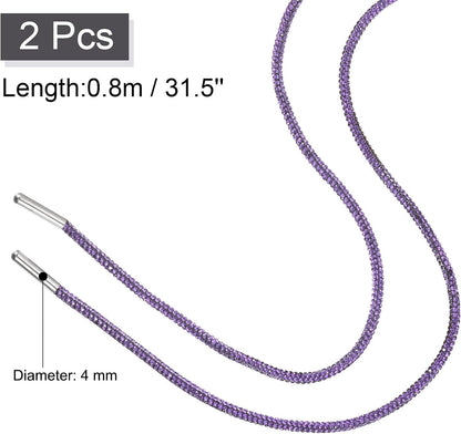 Rhinestone Shoe Lace Bling Glittered Ropes Drawstring Cords Replacement for Sweatpants Hoodie V1258-DP02-B-4125