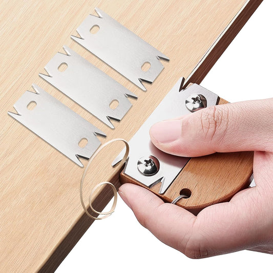 Edge Banding Trimmer, Upgraded Veneer Edge Trimmer with Wooden Handle and 3 Replacement Blades, Edge Band V1258-DP02-B-4130