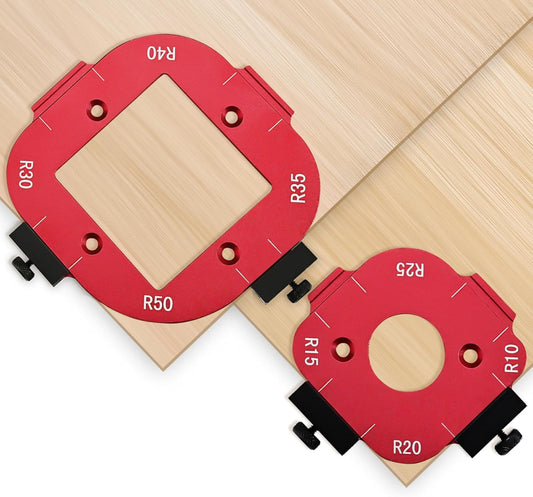 2 Pack Router Corner Radius Template, Premium Aluminum Alloy Router Corner Rounding Jig for Woodworking, V1258-DP02-B-4132