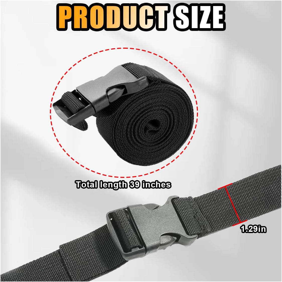 Battery Box Strap - Adjustable Buckle, Auto & Trailer Hold Down Strap - 2 PCS Pack (39 Inch, Quick Release) V1258-DP02-B-4134