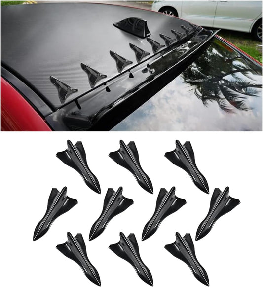 10PCS Car Diffuser Shark Fin Kit, Auto Air Vortex Generator Decoration Self-Adhesive Compatible with Spoiler V1258-DP02-B-4136