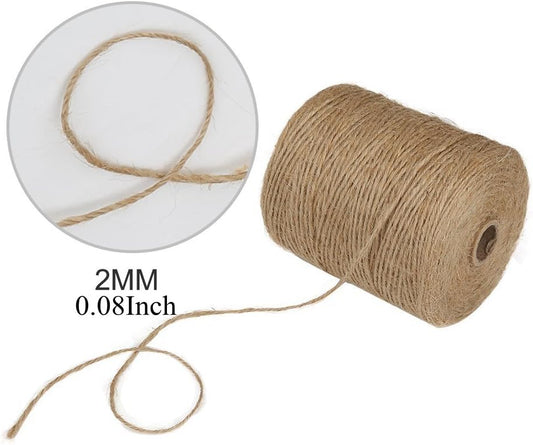 Natural Jute Twine, 984 Feet 2mm Garden Twine, Brown Jute String for Arts and Crafts, Gardening, Gift V1258-DP02-B-414