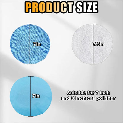 20PCS Car Polisher Pad Bonnets, 7 to 8 Inch Car Orbital Buffer Polisher Pad Bonnet, 12*Microfiber Bonnets, V1258-DP02-B-4140