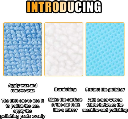 20PCS Car Polisher Pad Bonnets, 7 to 8 Inch Car Orbital Buffer Polisher Pad Bonnet, 12*Microfiber Bonnets, V1258-DP02-B-4140