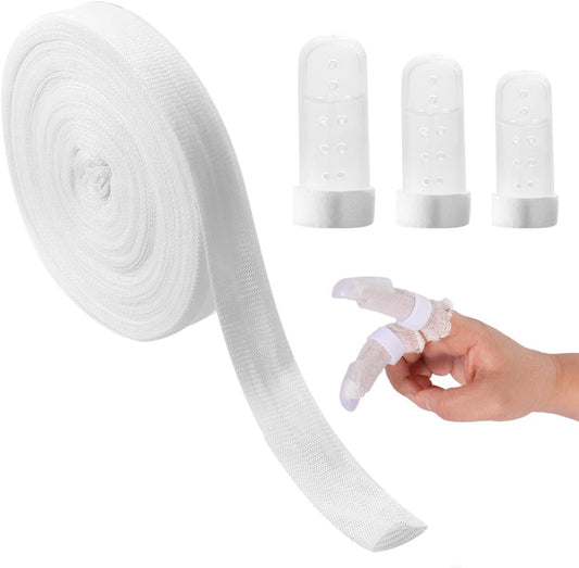 Tubular Stockinette Gauze Finger Tubular Bandage 21.9 Yard Breathable Net Wound Dressing Retainer for Thumb V1258-DP02-B-4154