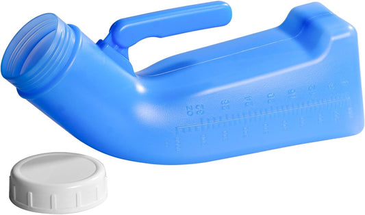 Male Urinals Urine Bottle for Men Portable Travel Pee Bottles Spill Proof Urinary Chamber with Screw-on-Lid V1258-DP02-B-4157