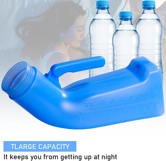 Male Urinals Urine Bottle for Men Portable Travel Pee Bottles Spill Proof Urinary Chamber with Screw-on-Lid V1258-DP02-B-4157