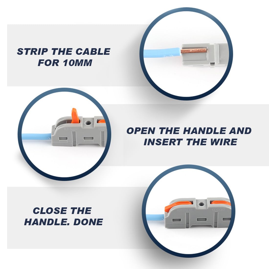 Lever Wire Connectors Kit 34PCS Quick Connect Wire Splice Conductor Compact Connectors Inline Wiring Splices V1258-DP02-B-4160