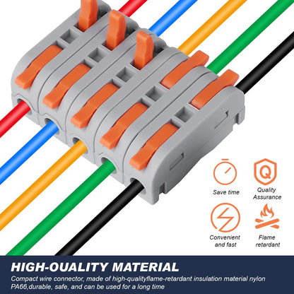 Lever Wire Connectors Kit 34PCS Quick Connect Wire Splice Conductor Compact Connectors Inline Wiring Splices V1258-DP02-B-4160
