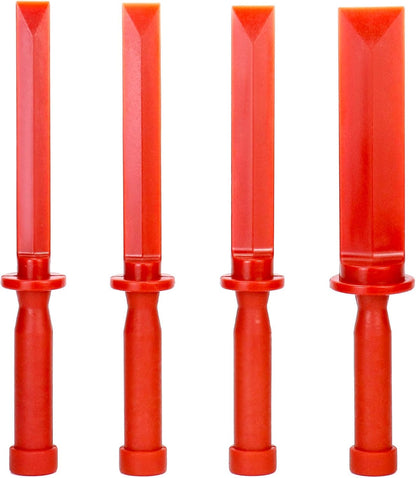 Plastic Chisel Scraper Set, 3/4", 7/8", 1", 1-1/2" Chemical Resistant Scraper Tool, No-marring Plastic Chisel V1258-DP02-B-4162
