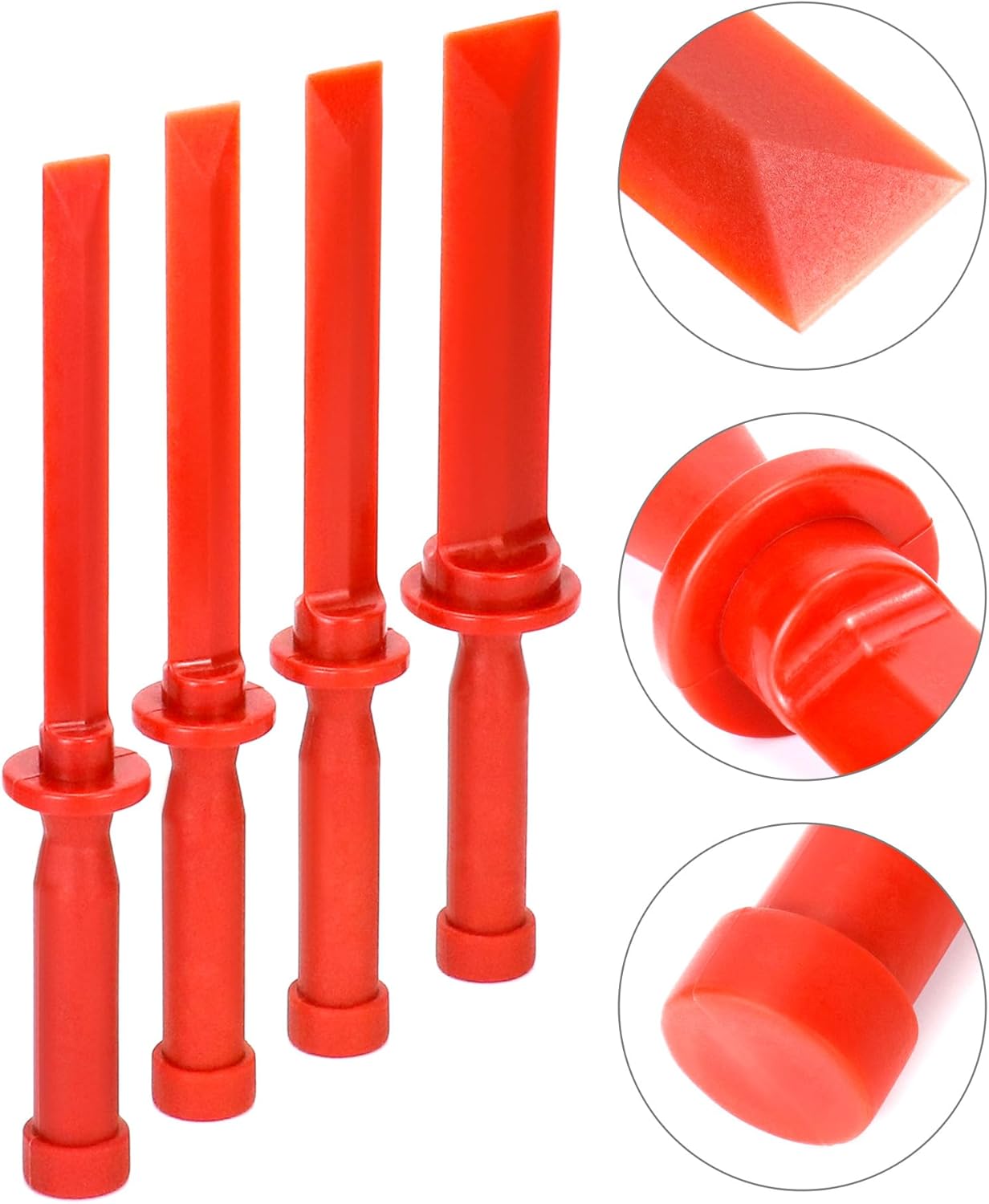 Plastic Chisel Scraper Set, 3/4", 7/8", 1", 1-1/2" Chemical Resistant Scraper Tool, No-marring Plastic Chisel V1258-DP02-B-4162