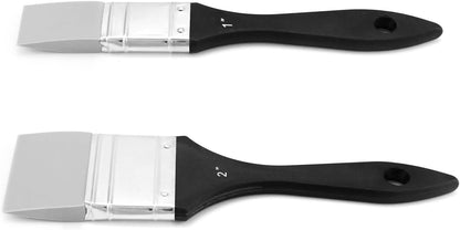 Paint Brush, Silicone Color Shaper Brush, 2 Pcs (1 inch,2 inch) Solid Flat Flexible Acrylic and Water Based V1258-DP02-B-4165