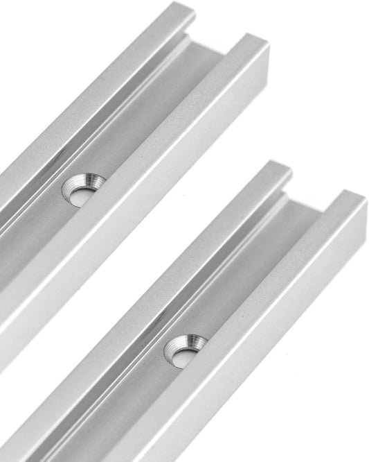 Aluminum T Track, 2 Pack 12 Inch Universal Double Cut Profile T Track, with Predrilled Mounting Holes and V1258-DP02-B-4168