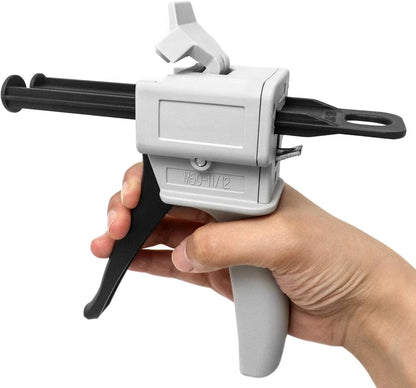 50ml Dual Cartridge Dispensing Gun - Adjustable 1:1 & 1:2 Ratio Manual Applicator for Epoxy, Resin, Sealant V1258-DP02-B-4169