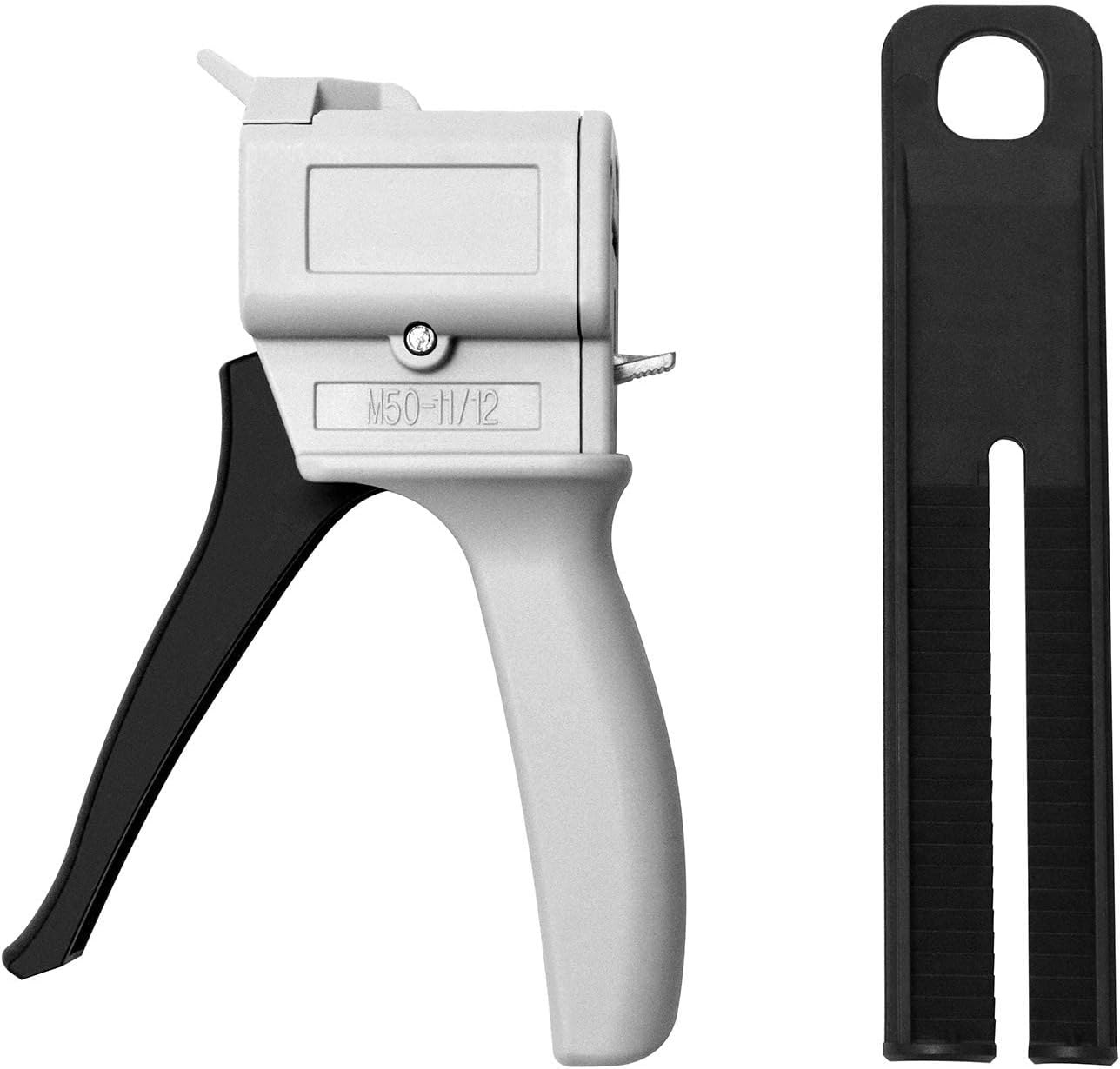 50ml Dual Cartridge Dispensing Gun - Adjustable 1:1 & 1:2 Ratio Manual Applicator for Epoxy, Resin, Sealant V1258-DP02-B-4169
