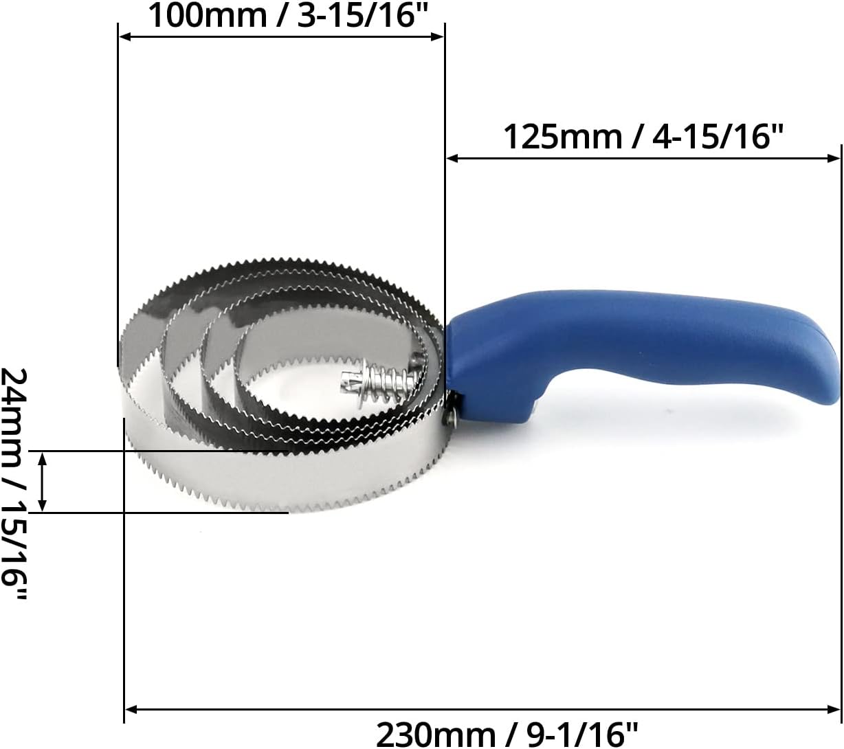 Double Sided Curry Comb, 2 Pack 4 Rings Stainless Steel Curry Comb with Soft Touch Grip, Blue V1258-DP02-B-4172