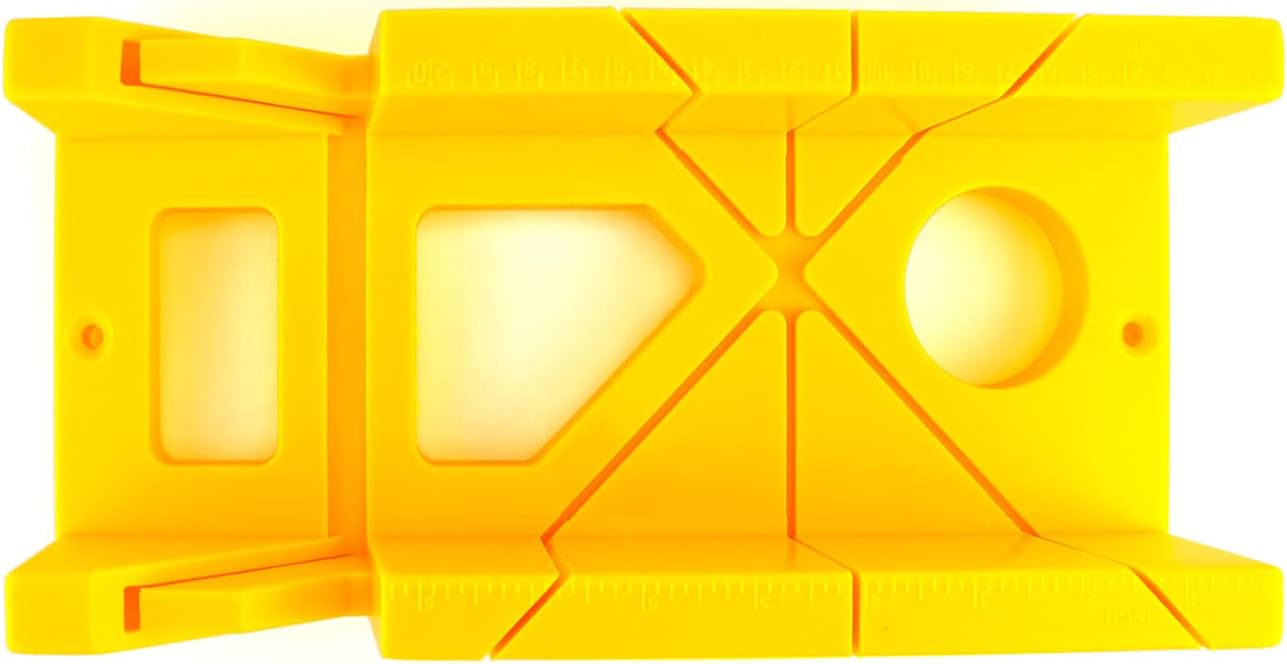 12-Inch High Impact Plastic Miter Box with Versatile Cutting Angles and Ruler Scale V1258-DP02-B-4175