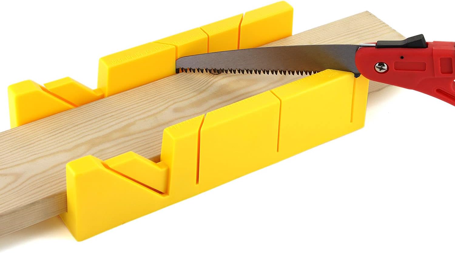 12-Inch High Impact Plastic Miter Box with Versatile Cutting Angles and Ruler Scale V1258-DP02-B-4175