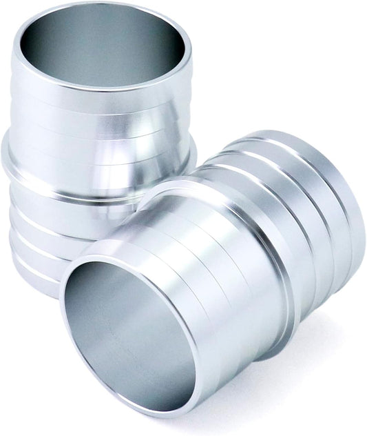 Hose Barb Fittings, 2 Pack 1-1/2" to 1-1/2" Inch Aluminum Alloy Hose Barbed Splicer Mender Union Coupler V1258-DP02-B-4180