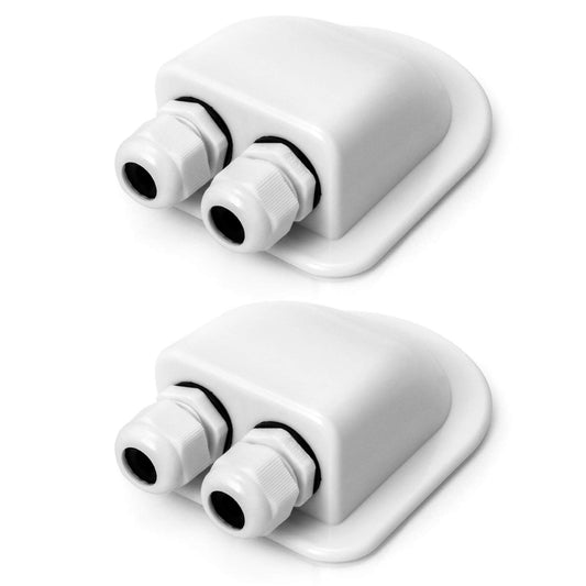 2 Pcs IP68 Waterproof ABS Solar Double Cable Entry Gland-Weather Resistant Dual Cable Entry Housing for Solar V1258-DP02-B-4186