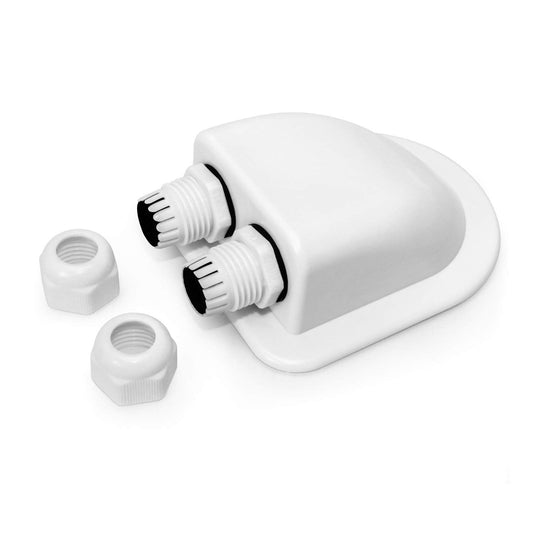 2 Pcs IP68 Waterproof ABS Solar Double Cable Entry Gland-Weather Resistant Dual Cable Entry Housing for Solar V1258-DP02-B-4186