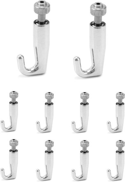 Art Gallery Display Wire Rope Hanger Hooks, 10 Pack Adjustable Metal Hooks Fit 2.0mm Steel Cables Wire Rope, V1258-DP02-B-4188