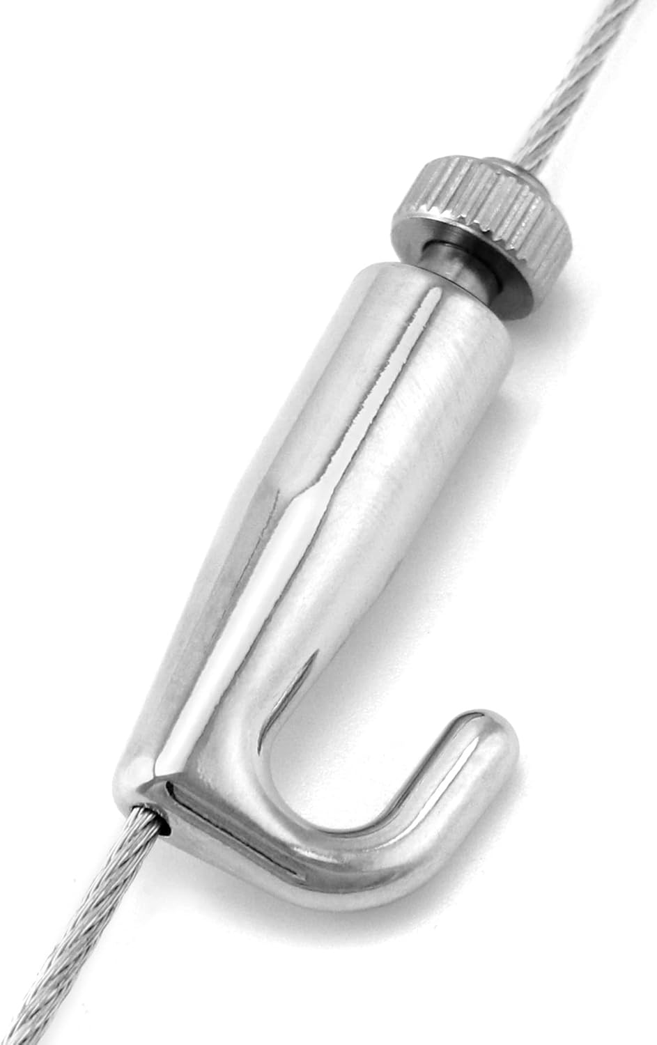 Art Gallery Display Wire Rope Hanger Hooks, 10 Pack Adjustable Metal Hooks Fit 2.0mm Steel Cables Wire Rope, V1258-DP02-B-4188