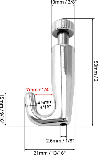 Art Gallery Display Wire Rope Hanger Hooks, 10 Pack Adjustable Metal Hooks Fit 2.0mm Steel Cables Wire Rope, V1258-DP02-B-4188