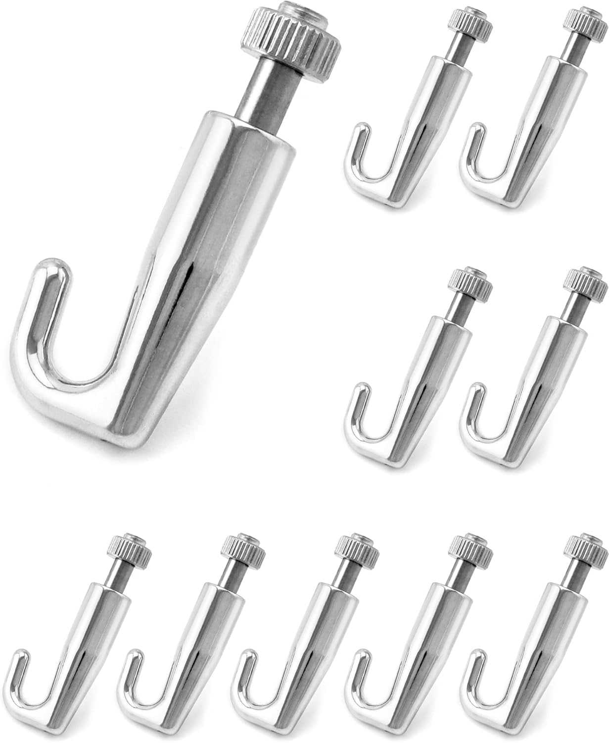 Art Gallery Display Wire Rope Hanger Hooks, 10 Pack Adjustable Metal Hooks Fit 2.0mm Steel Cables Wire Rope, V1258-DP02-B-4188