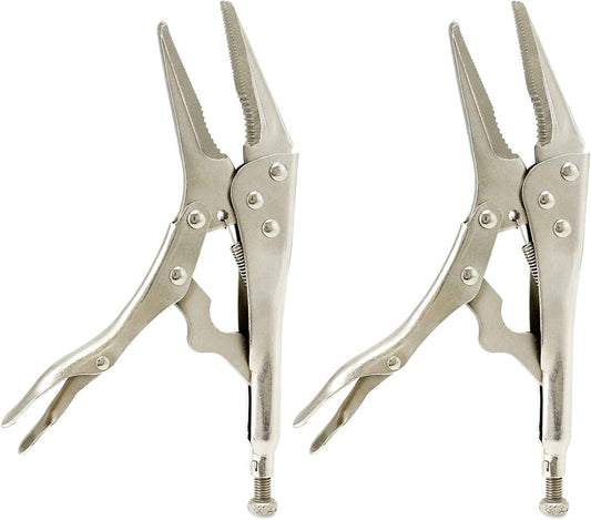 2 Pack Original Locking Pliers - 9" Long Nose, Curved Jaw, 2-3/4" Max Opening V1258-DP02-B-4190