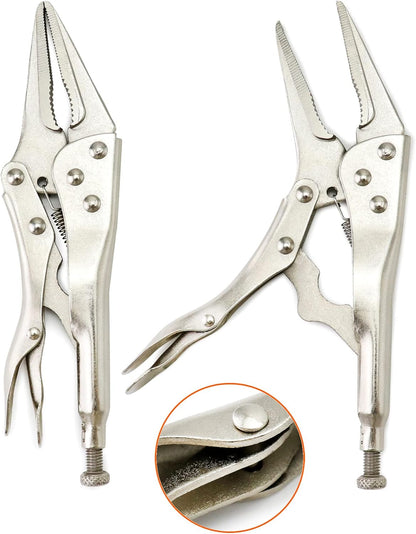 2 Pack Original Locking Pliers - 9" Long Nose, Curved Jaw, 2-3/4" Max Opening V1258-DP02-B-4190