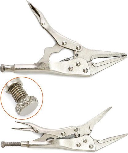 2 Pack Original Locking Pliers - 9" Long Nose, Curved Jaw, 2-3/4" Max Opening V1258-DP02-B-4190