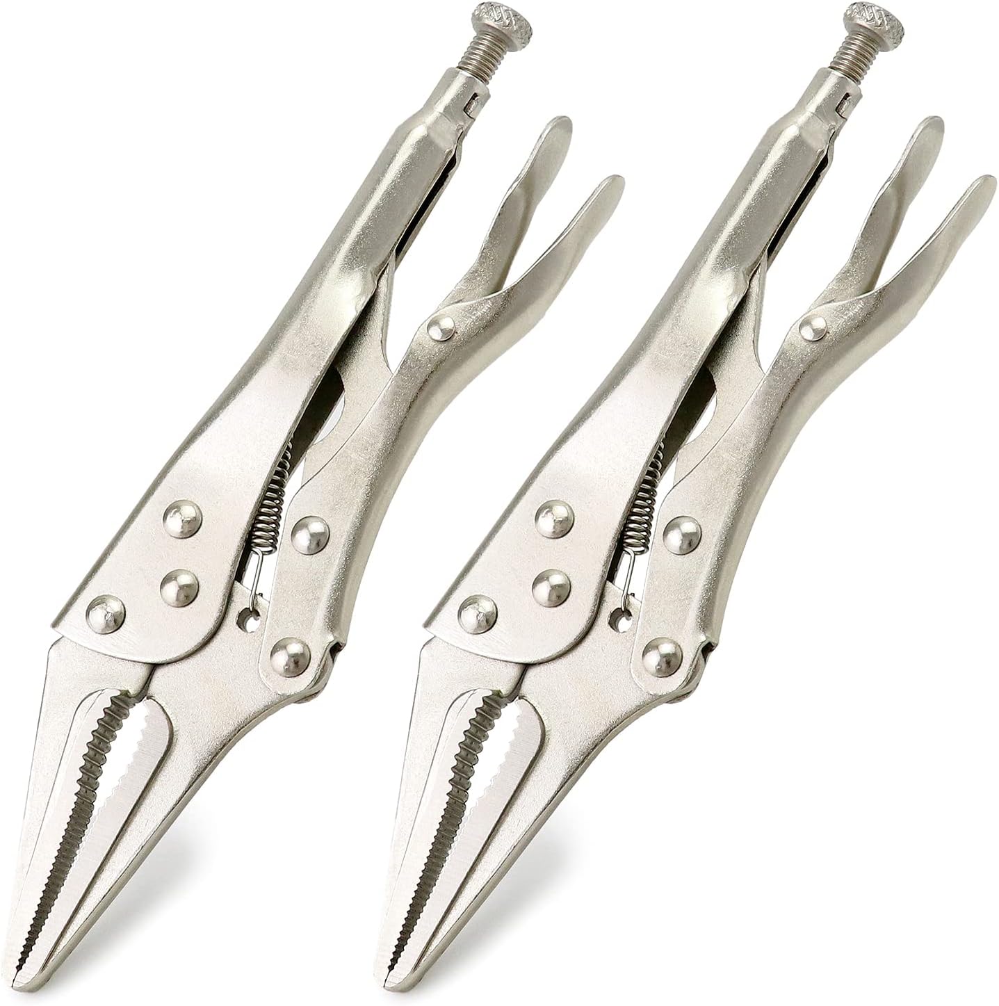 2 Pack Original Locking Pliers - 9" Long Nose, Curved Jaw, 2-3/4" Max Opening V1258-DP02-B-4190